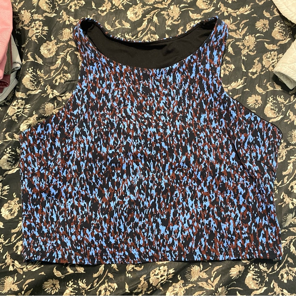 Lululemon invigorate tank blue nile leopard camo